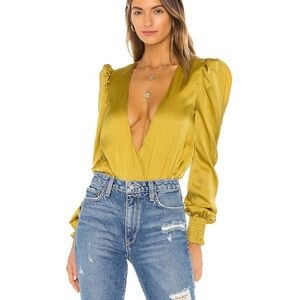 Lovers + Friends Royale Bodysuit in Yellow